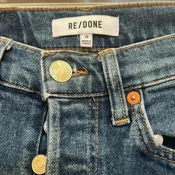 RE/DONE 90s High Rise Ankle Crop Jeans Western Rinse sz 25 - Picture 2 of 9